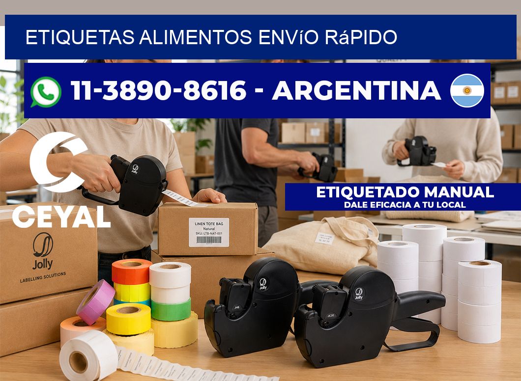 ETIQUETAS ALIMENTOS Envío rápido