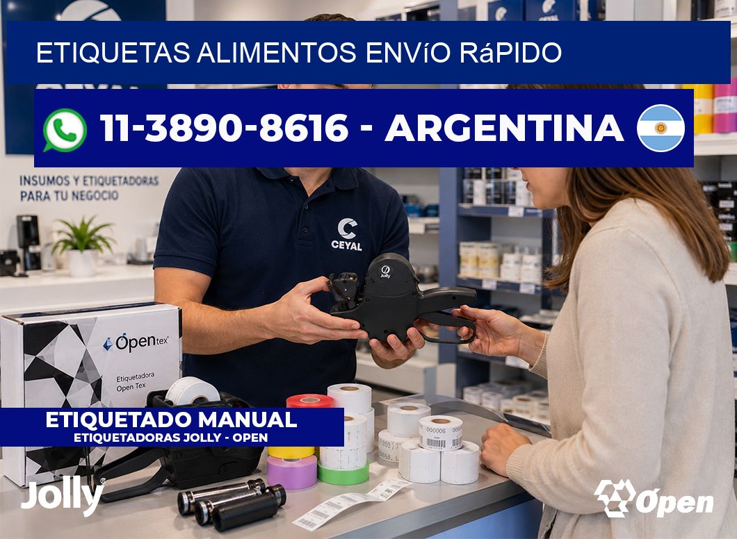ETIQUETAS ALIMENTOS Envío rápido