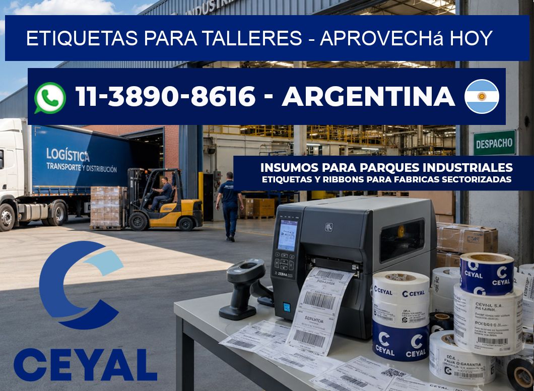 ETIQUETAS PARA TALLERES - Aprovechá hoy