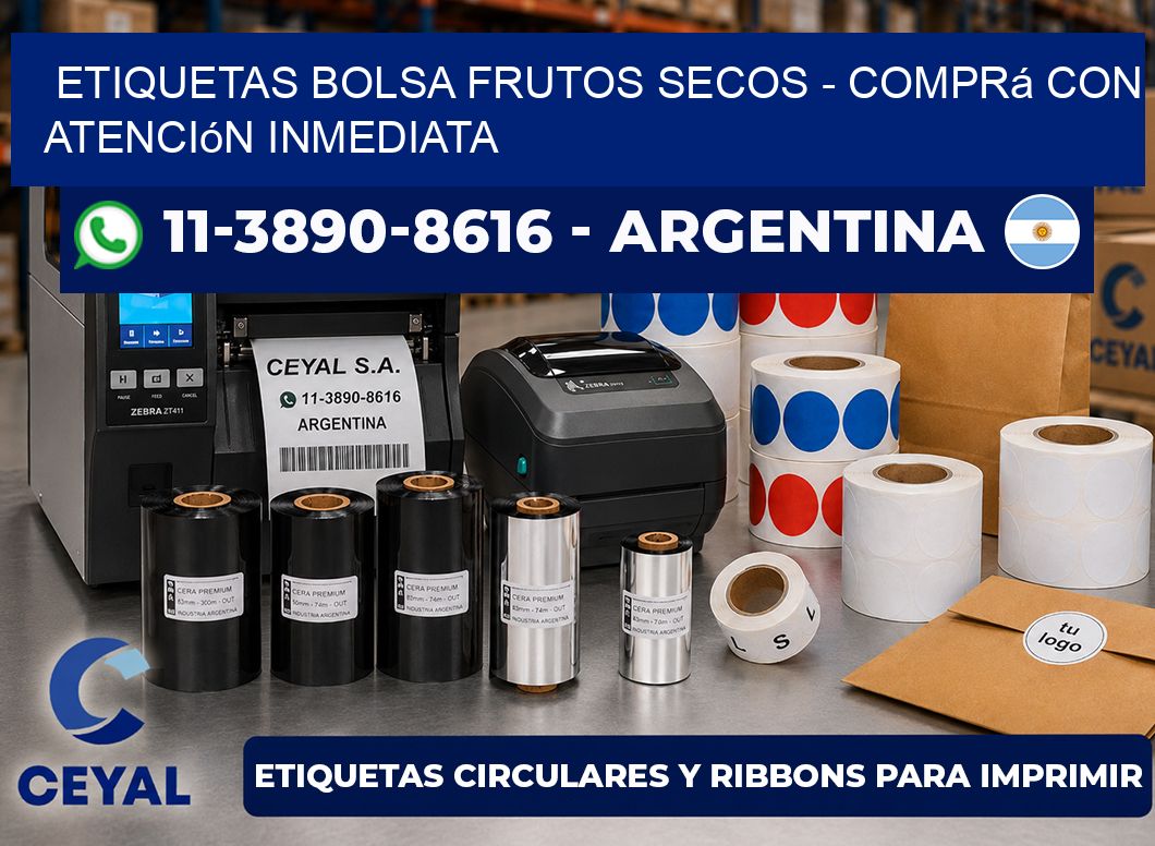 Etiquetas Bolsa frutos secos - Comprá con atención inmediata