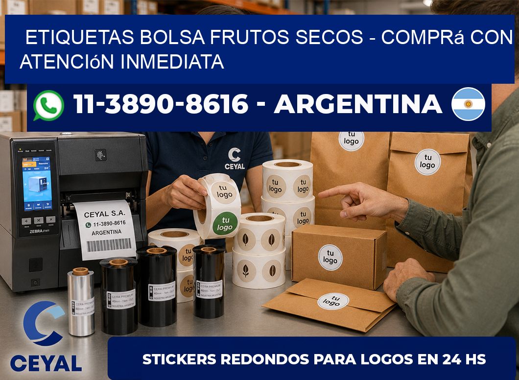 Etiquetas Bolsa frutos secos – Comprá con atención inmediata