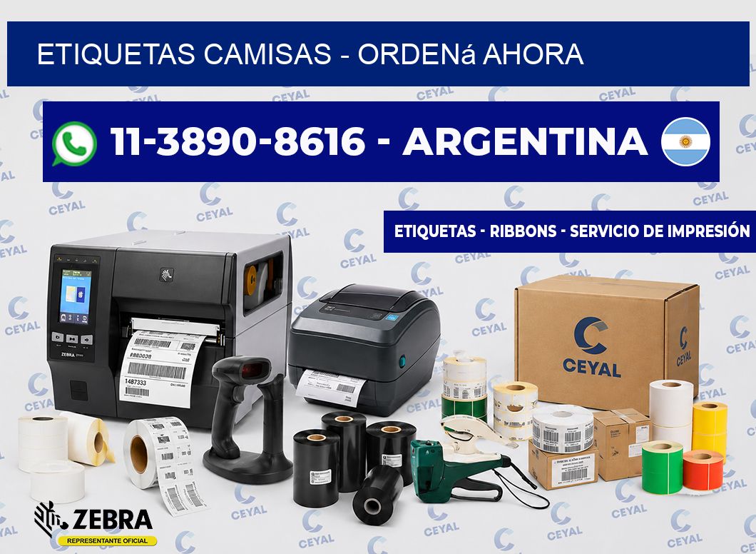 Etiquetas Camisas - Ordená ahora