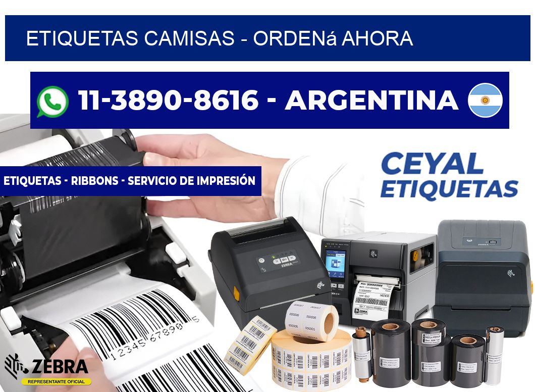 Etiquetas Camisas - Ordená ahora