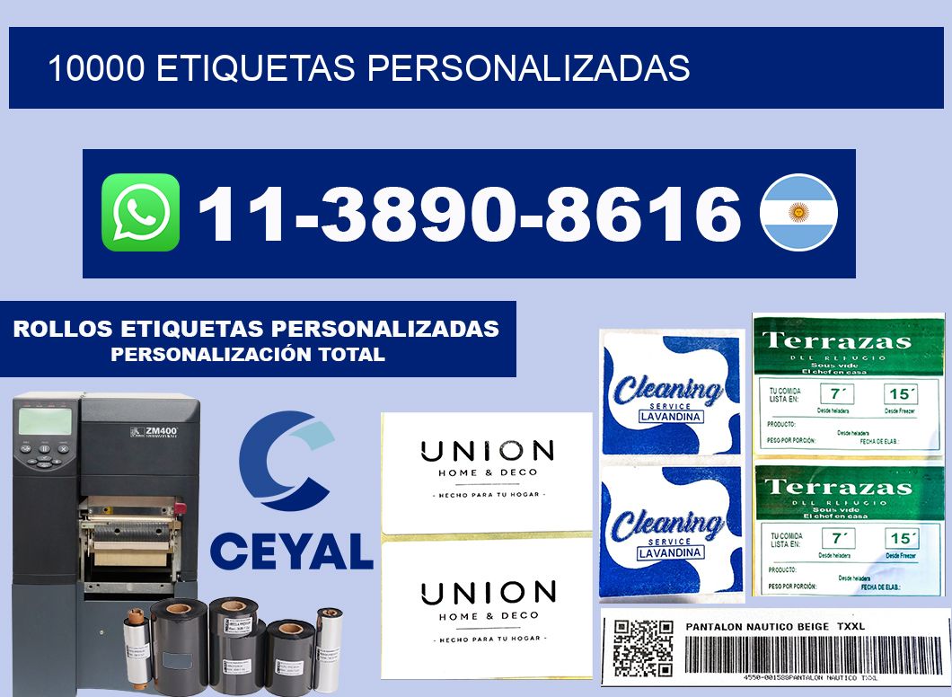 10000 ETIQUETAS PERSONALIZADAS