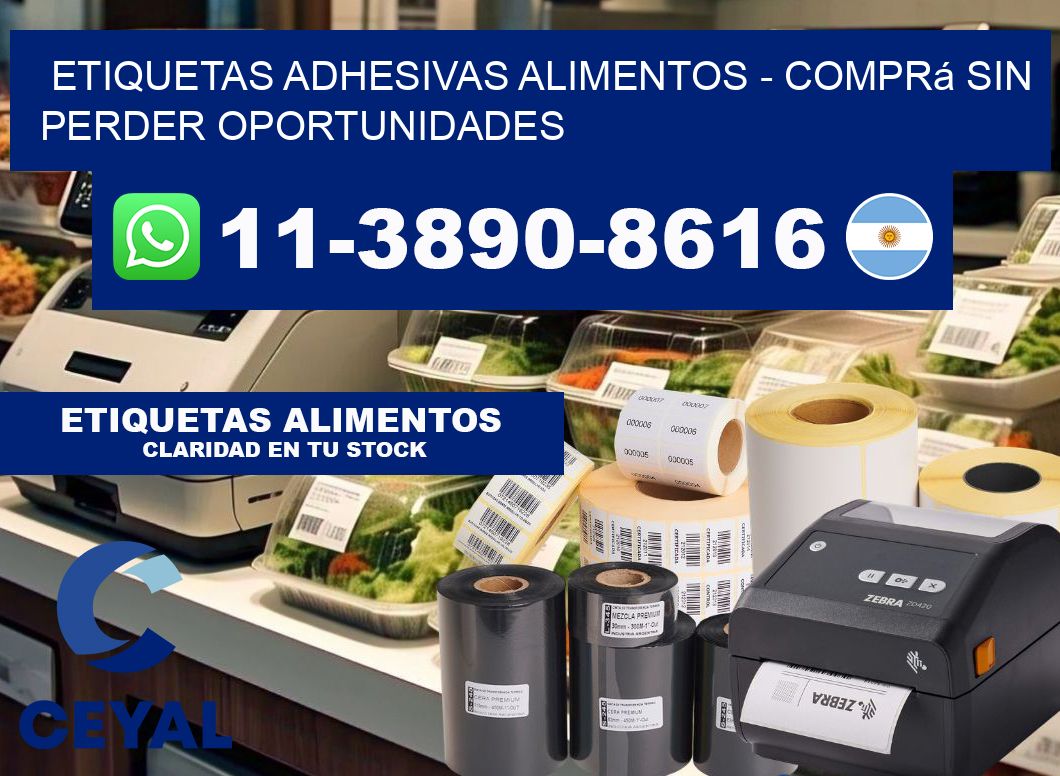 ETIQUETAS ADHESIVAS ALIMENTOS - Comprá sin perder oportunidades