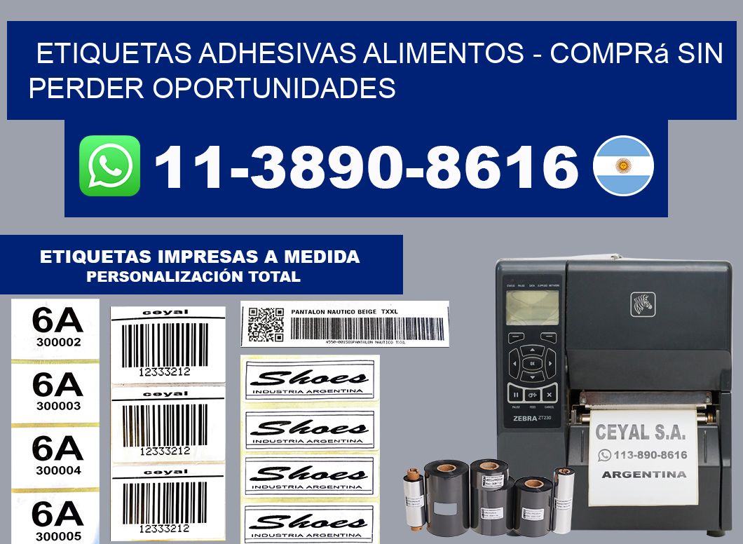 ETIQUETAS ADHESIVAS ALIMENTOS - Comprá sin perder oportunidades
