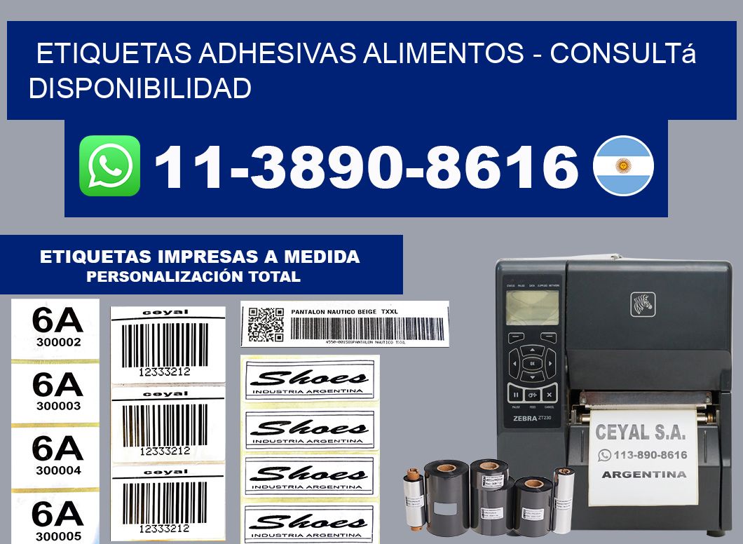 ETIQUETAS ADHESIVAS ALIMENTOS - Consultá disponibilidad