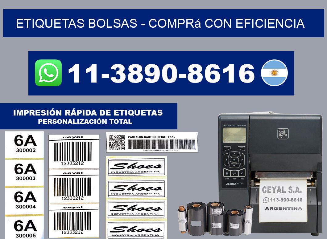 ETIQUETAS BOLSAS - Comprá con eficiencia