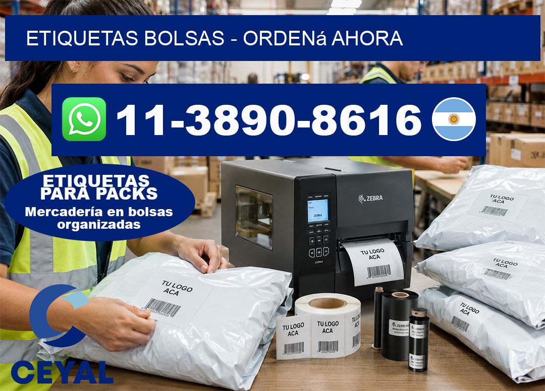ETIQUETAS BOLSAS - Ordená ahora
