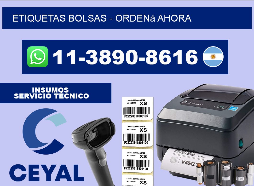ETIQUETAS BOLSAS - Ordená ahora