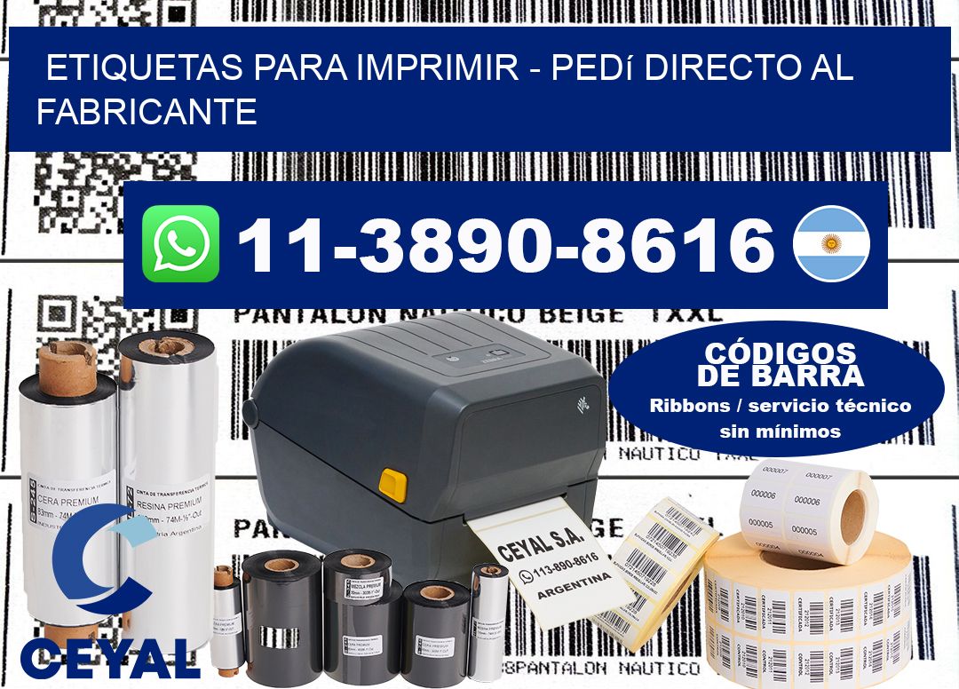 ETIQUETAS PARA IMPRIMIR - Pedí directo al fabricante