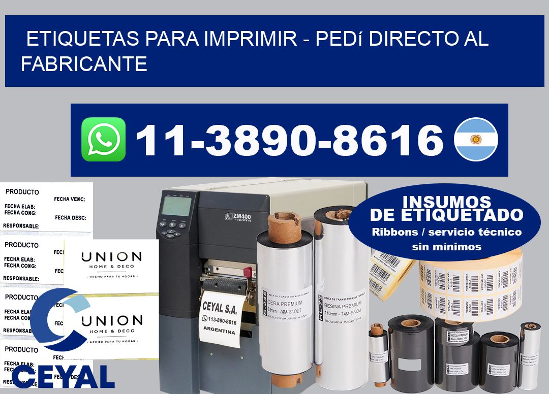 ETIQUETAS PARA IMPRIMIR - Pedí directo al fabricante