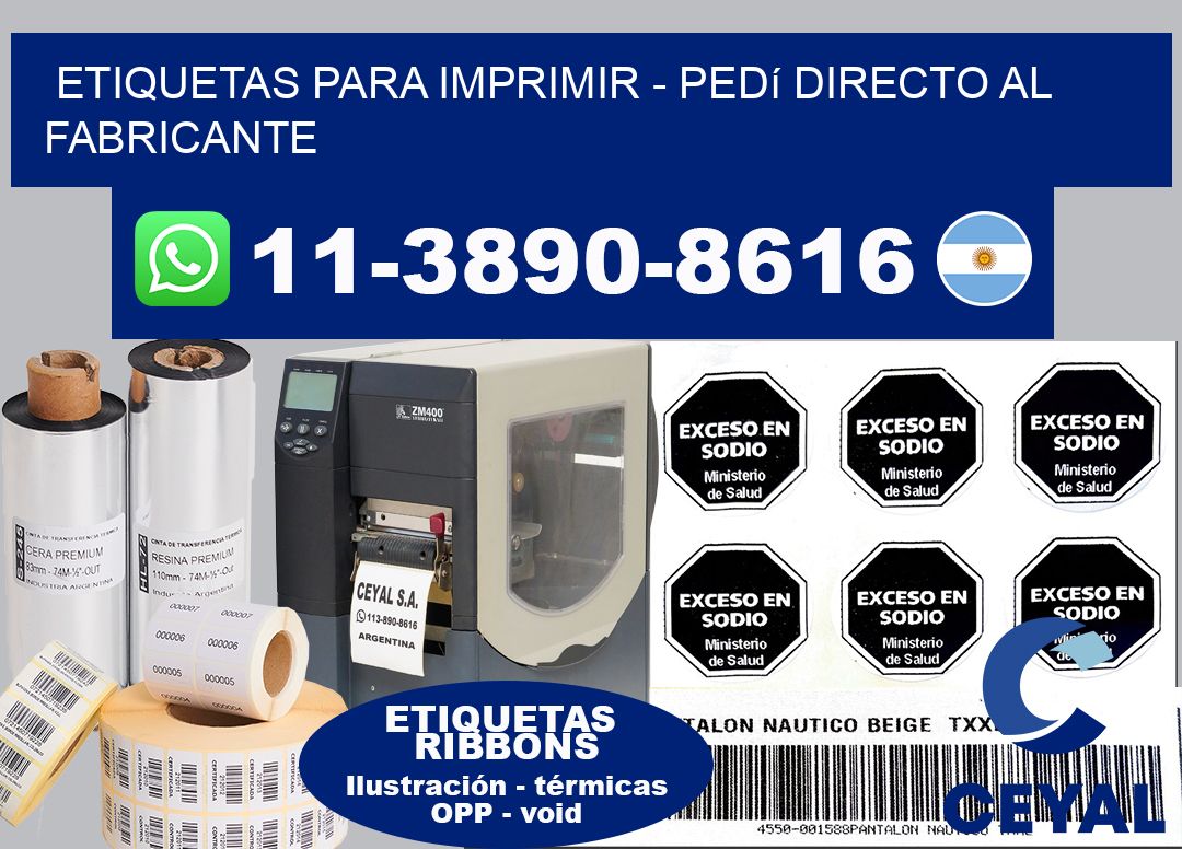 ETIQUETAS PARA IMPRIMIR – Pedí directo al fabricante