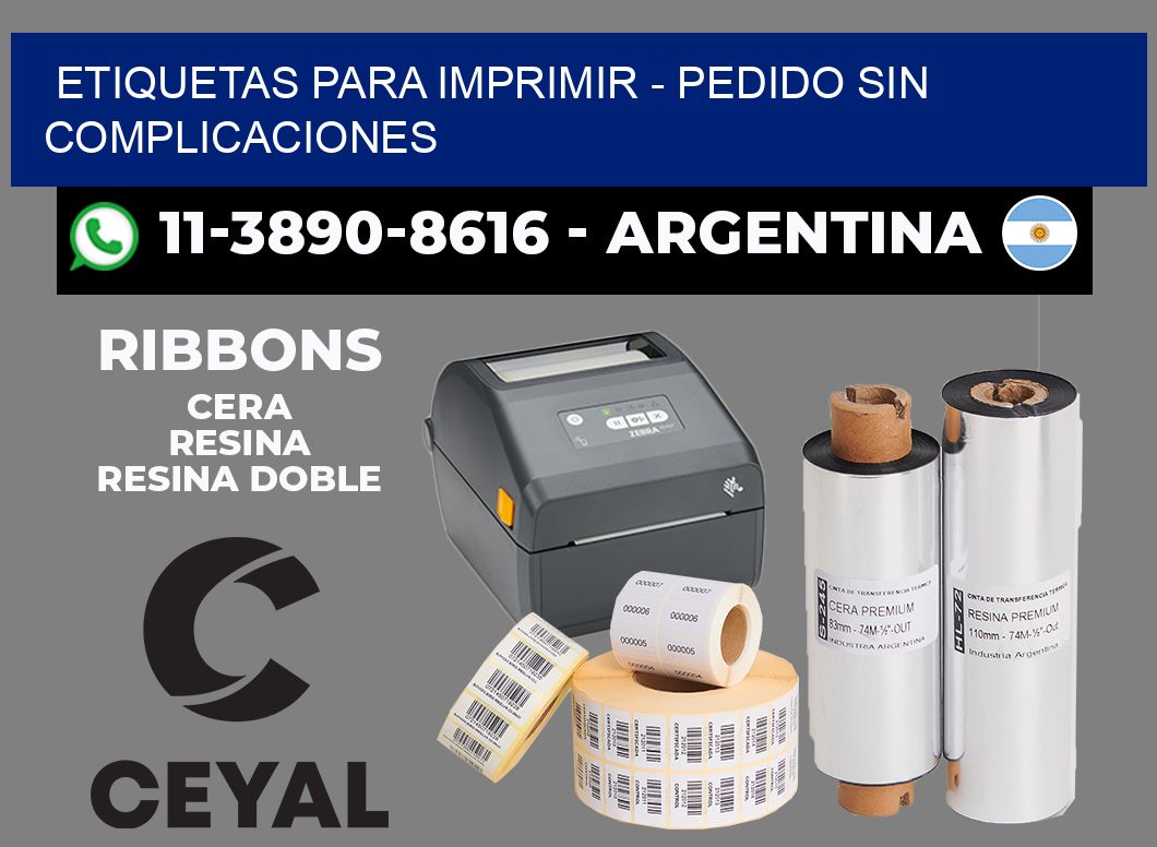 ETIQUETAS PARA IMPRIMIR - Pedido sin complicaciones