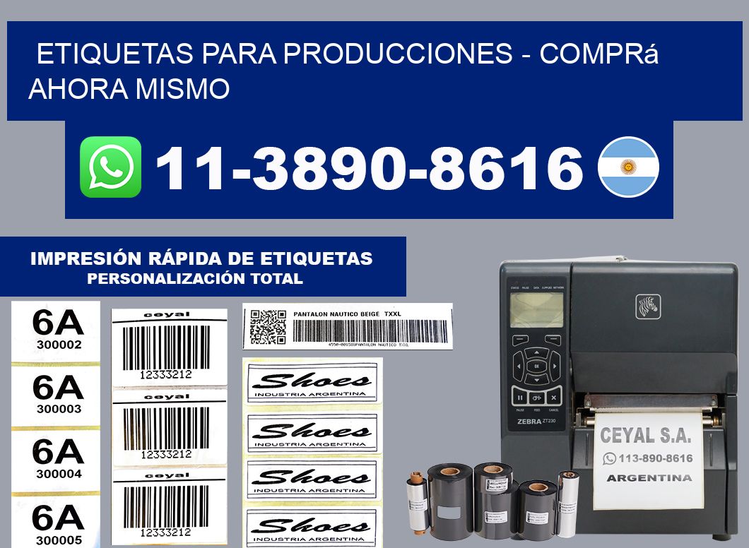 ETIQUETAS PARA PRODUCCIONES - Comprá ahora mismo