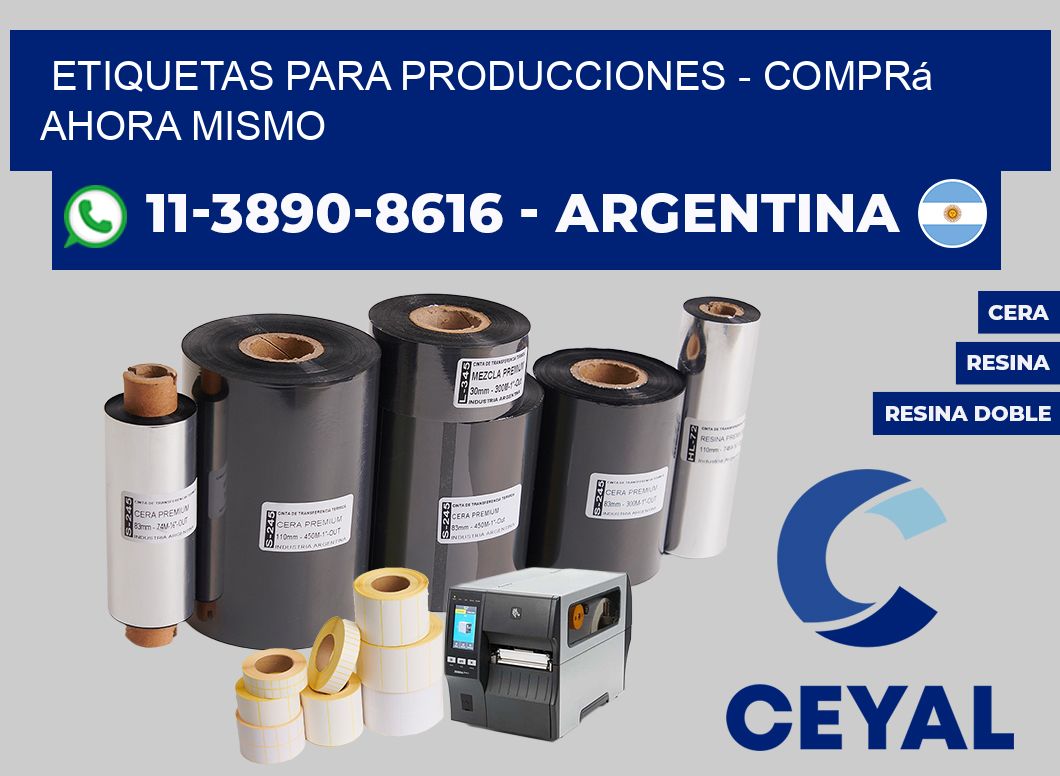 ETIQUETAS PARA PRODUCCIONES - Comprá ahora mismo