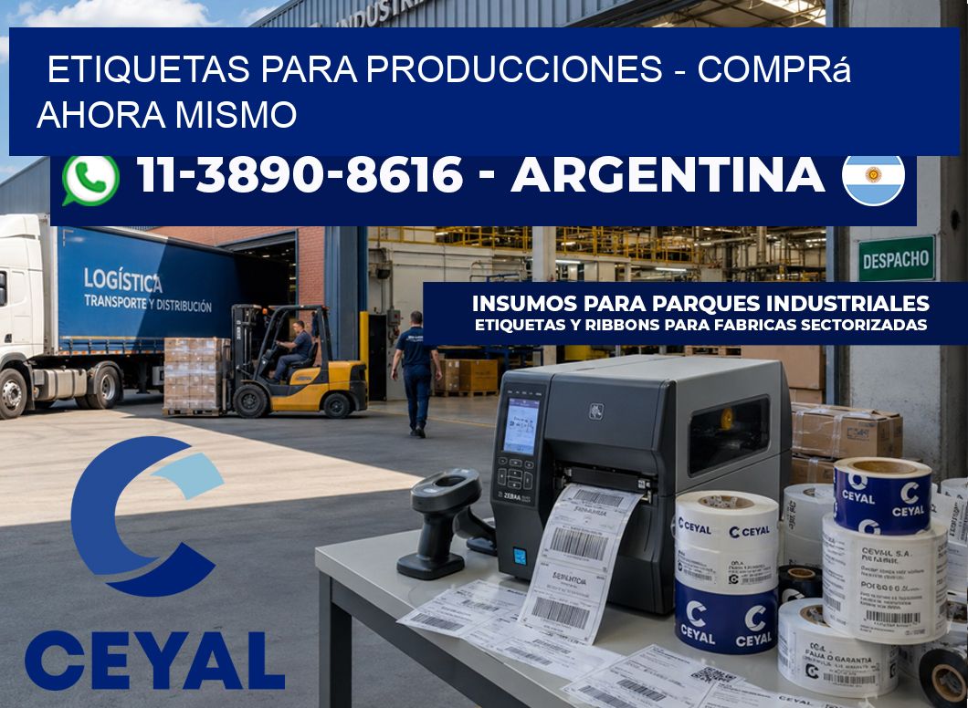 ETIQUETAS PARA PRODUCCIONES – Comprá ahora mismo