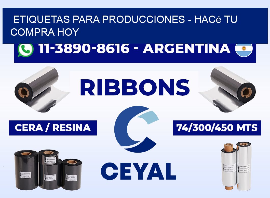 ETIQUETAS PARA PRODUCCIONES - Hacé tu compra hoy