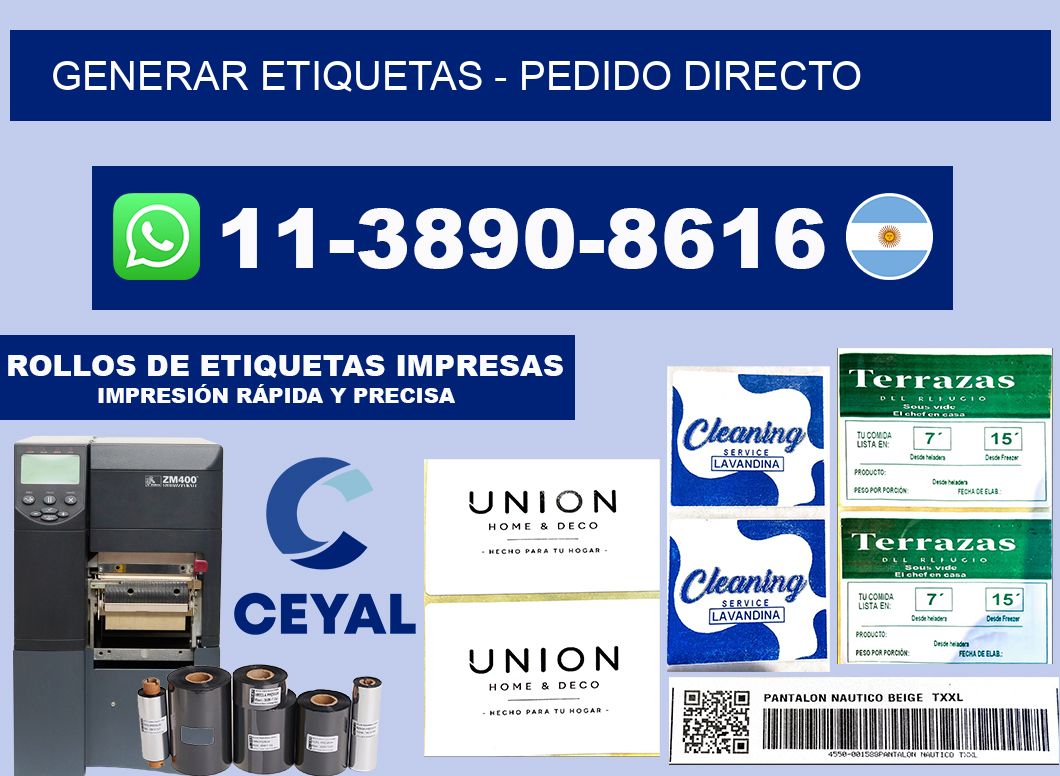 GENERAR ETIQUETAS - Pedido directo