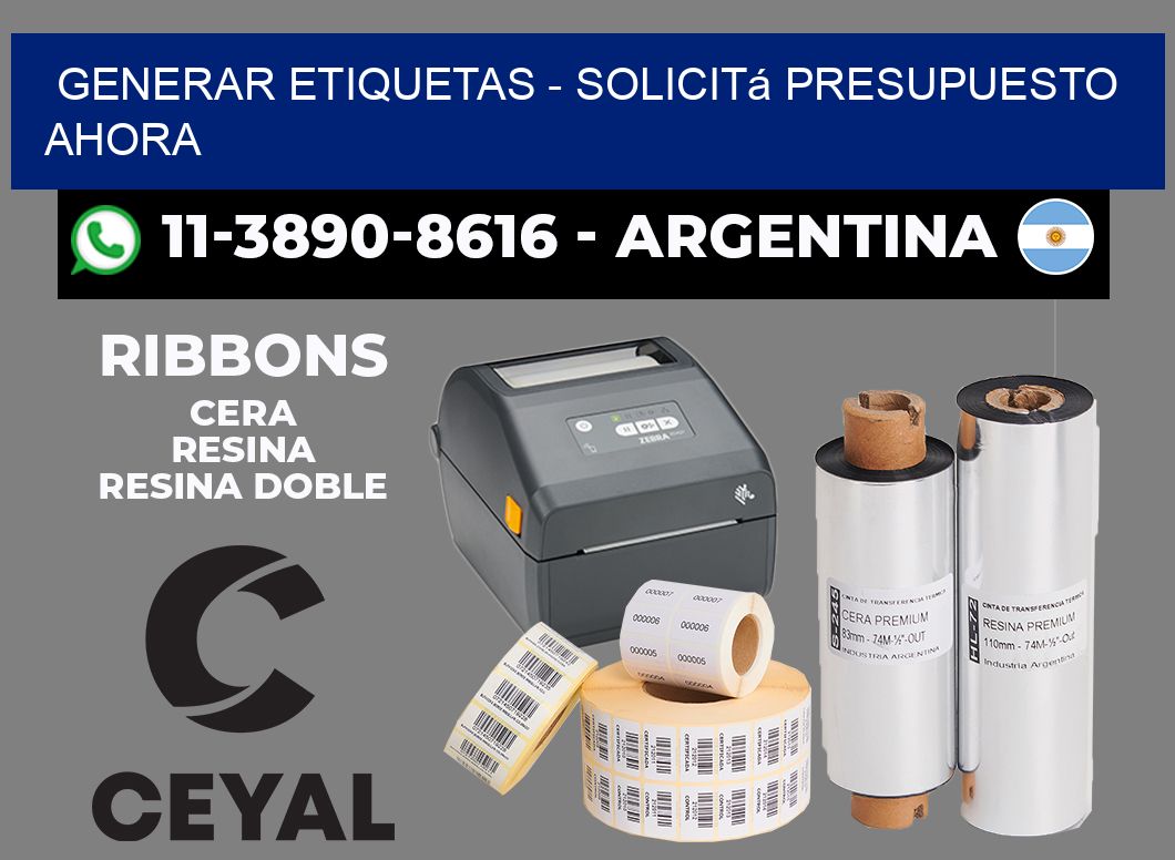 GENERAR ETIQUETAS - Solicitá presupuesto ahora