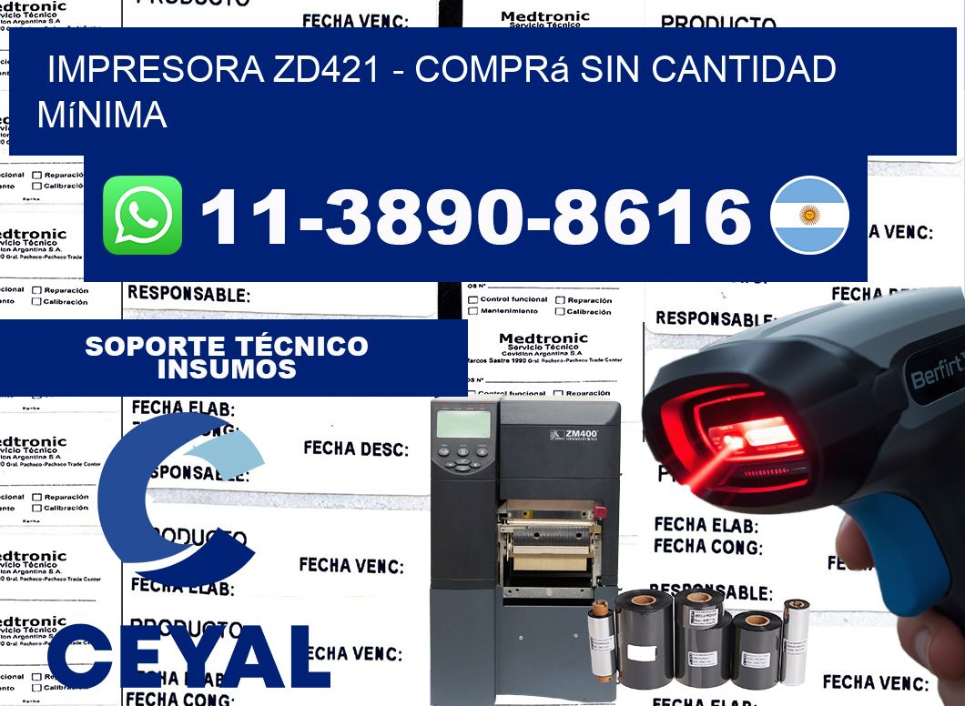 IMPRESORA ZD421 - Comprá sin cantidad mínima