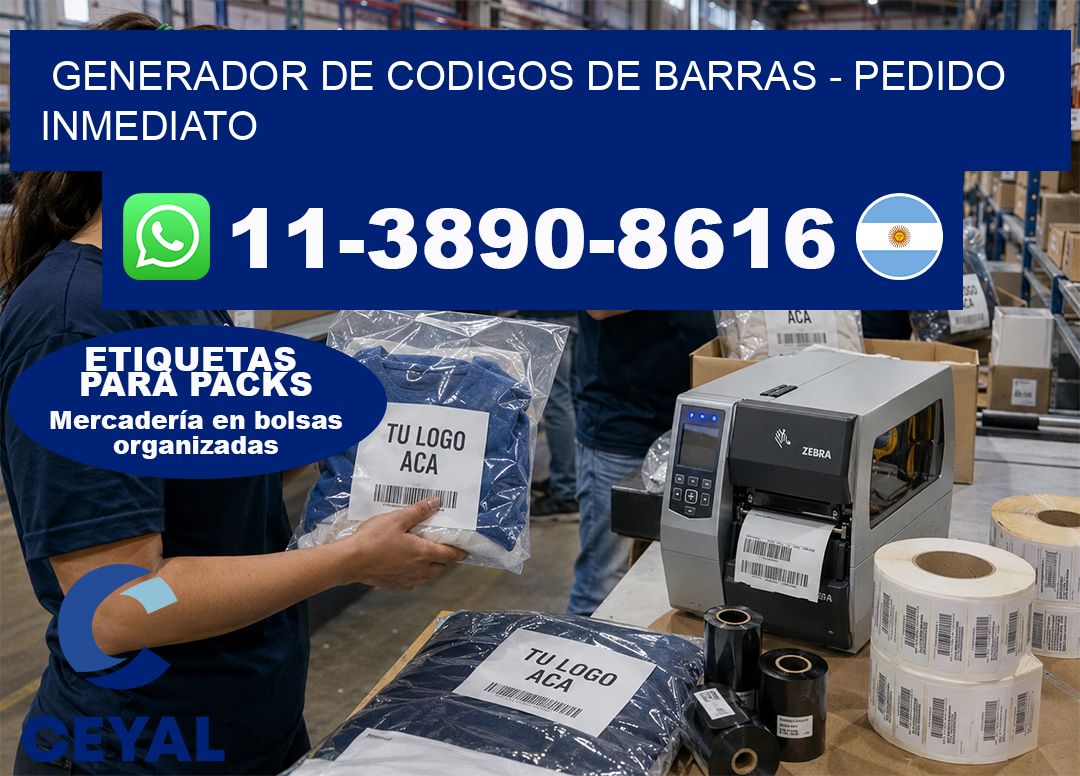 generador de codigos de barras - Pedido inmediato