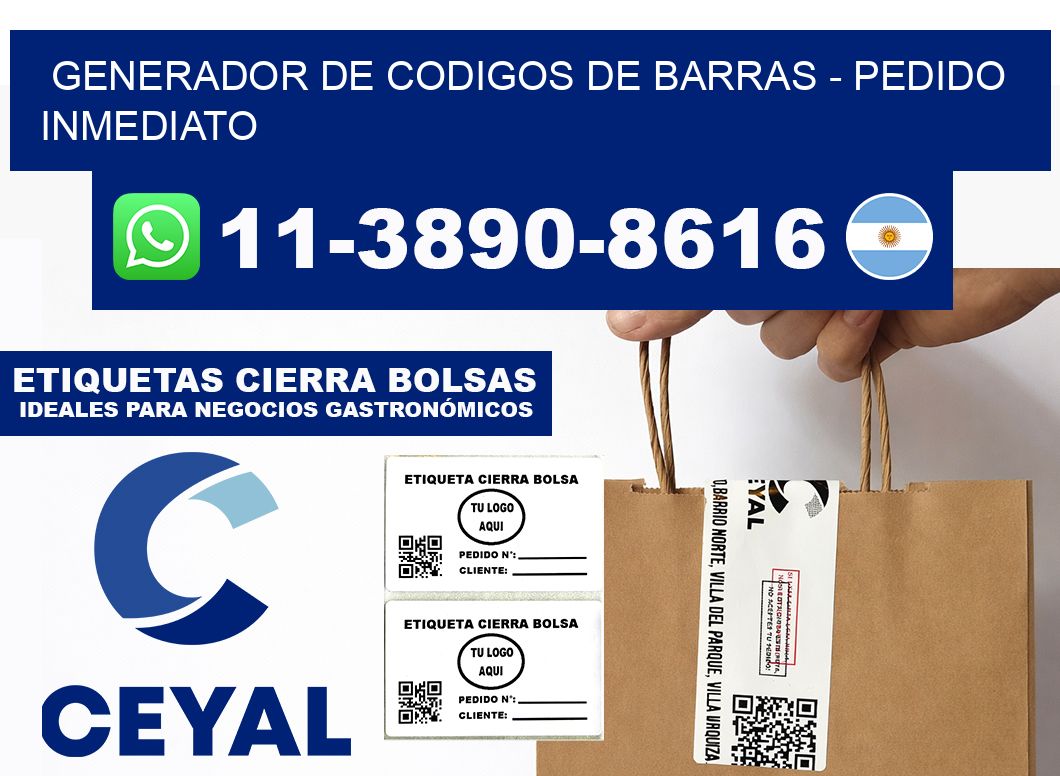generador de codigos de barras - Pedido inmediato