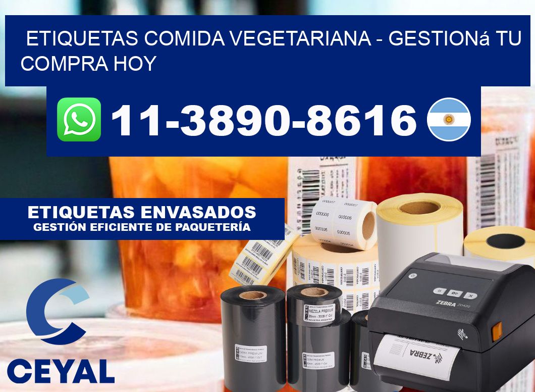 ETIQUETAS COMIDA VEGETARIANA - Gestioná tu compra hoy