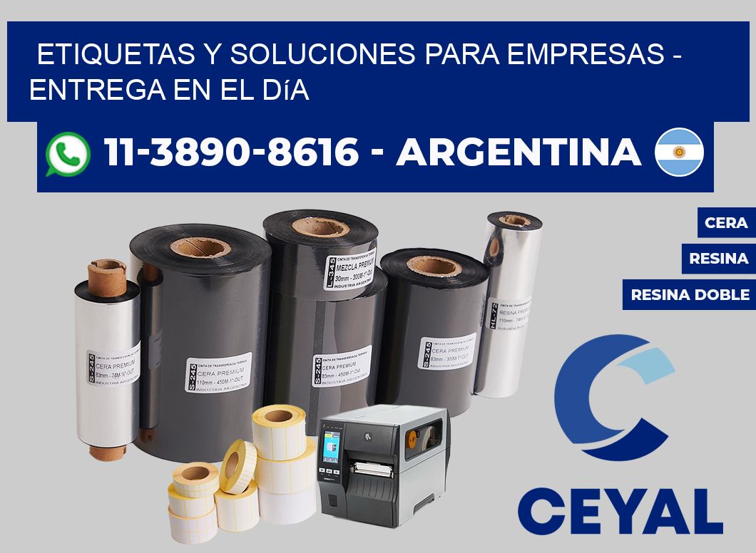 ETIQUETAS Y SOLUCIONES PARA EMPRESAS - Entrega en el día