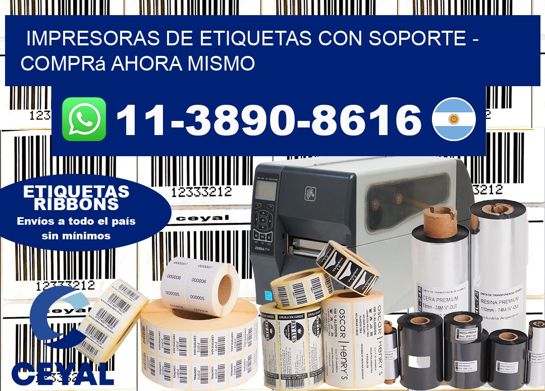 IMPRESORAS DE ETIQUETAS CON SOPORTE – Comprá ahora mismo