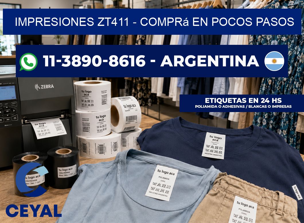 Impresiones ZT411 – Comprá en pocos pasos