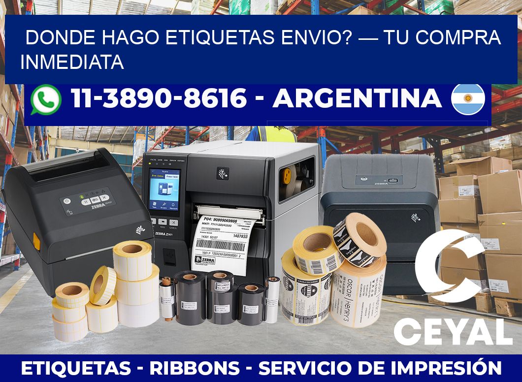donde hago etiquetas envio? — Tu compra inmediata
